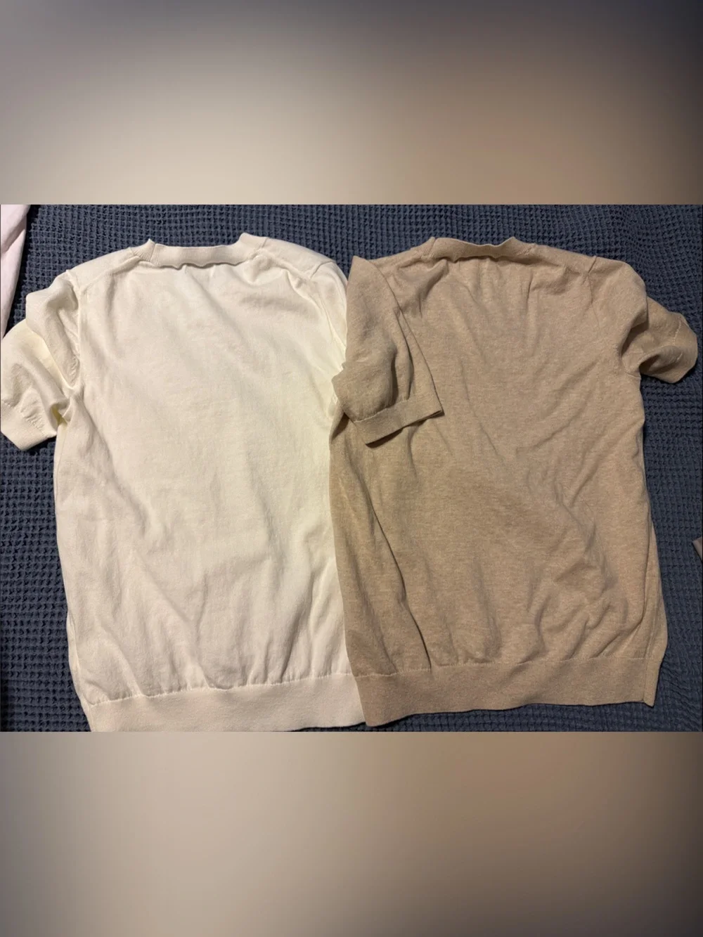 J.Crew Beige Cotton Short-Sleeve Knit Top